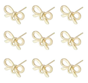 Products: Bowknot Stud Earring Posts – Gold (10pcs / 5 Pairs) Finesse Mediums