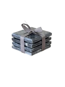Products: Square Marble Coasters Set 4 Black 9x9cm Inspire Te Anau