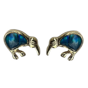 Paua Classic Kiwi Stud Earrings Gold Colour