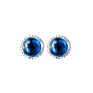 Paua Circle Milgrain Stud Earrings