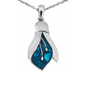 Necklaces: Paua Kowhai Chain Pendant Necklace