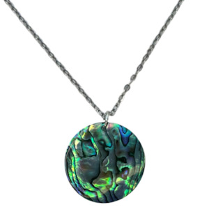 Necklaces: Paua Minimalist Micro Disc Chain Necklace