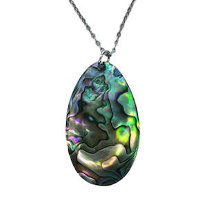 Paua Minimalist Oval Chain Necklace