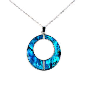 Paua Circular Drop Chain Necklace