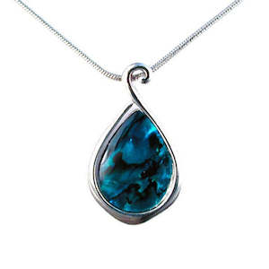 Necklaces: Paua Framed Droplet Necklace