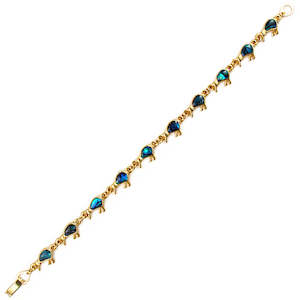 Paua Classic Kiwi Linked Bracelet Gold Colour