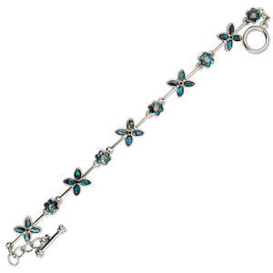 Paua Flower Linked Bracelet