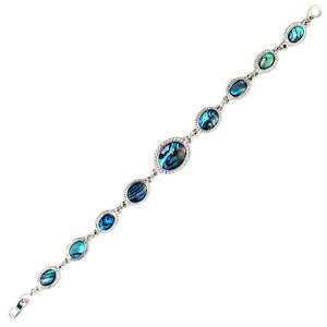 Paua Oval Milgrain Linked Bracelet