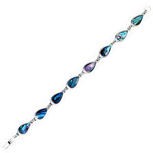 Paua Bezel Droplet Linked Bracelet