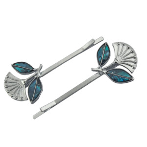Paua Pohutukawa Flower Hair Pins