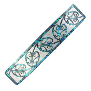 Paua Rectangular Kowhaiwhai Hair Clip Barrette