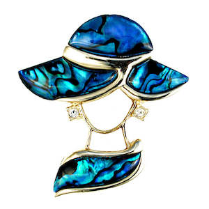 Paua Mother of Pearl Crystal Diana Brooch