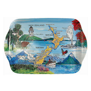 Giftware: Decorative Melamine Tray New Zealand Map