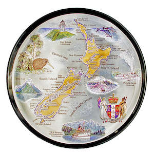 Coaster Resin Silver Foil New Zealand Map