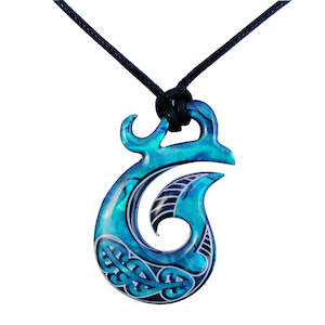 Cord Necklaces: Paua Resin Hook Cord Necklace