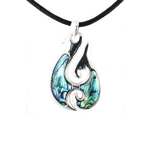 Cord Necklaces: Paua Fish Hook Pendant Cord Necklace