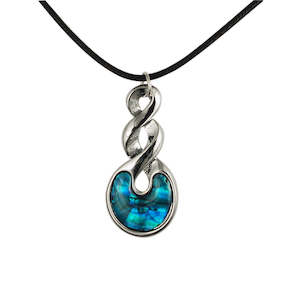 Cord Necklaces: Paua Pikorua Twist Pendant Cord Necklace