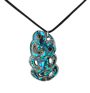 Paua Resin Tiki Cord Necklace