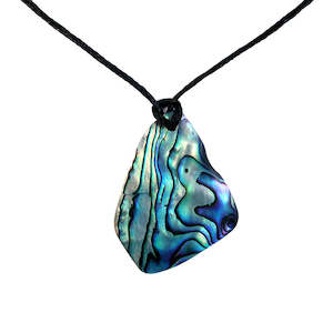 Cord Necklaces: Paua Organic Shape Pendant Cord Necklace