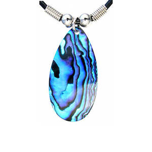 Paua Large Oval Drop Cord Necklace