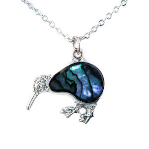 Animal Necklaces: Paua Medium Classic Kiwi Pendant Necklace