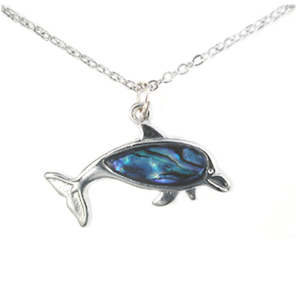 Paua Dolphin Pendant Necklace