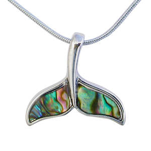 Paua Whale Tail Snake Chain Necklace