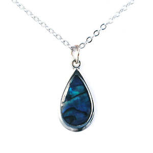 Tear Drop Necklaces: Paua Bezel Droplet Necklace