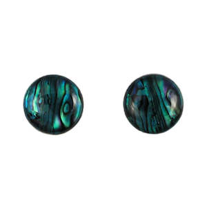 Nz Made Jewellery: Paua 13mm Round Stud Earrings