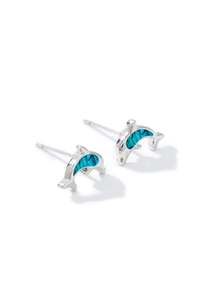 Earrings: Paua Dolphin Stud Earrings