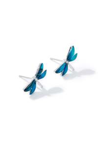 Earrings: Paua Diamante Dragonfly Stud Earrings