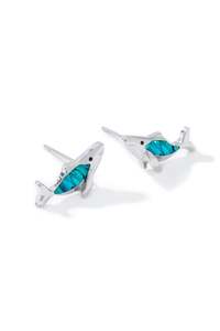 Earrings: Paua Hump Back Whale Stud Earrings