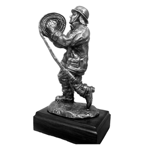 Firefighter Running Coiled Hose