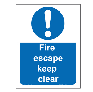 Fire Escape Keep Clear Sign