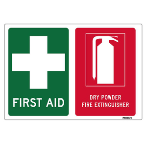 First Aid / Fire Extinguisher (Dry Powder) Sticker