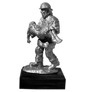 Plaques, Awards and Statues: Firefighter Rescuing Child