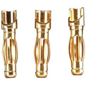 Chargers Regulators Battery Checkers: ElectriFly 3.5mm Gold Plated Bullets - 3 x Male
