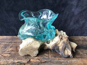 Hand Blown Glass: Hand Blown Glass Chunky Bowl