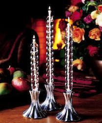 Candle Holders: Swirl Taper  Handcrafted Glass Candles (Candle holder/stand not included)