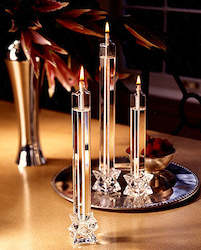 Candle Holders: Star Taper 10"  (Pair) - Handcrafted Glass Candle (Candle holder/stand not included)