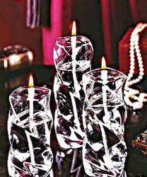 Crystal Glass Candles 1: Ice Pillar 8" Handcrafted Glass Oil Candle