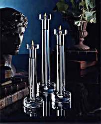 Crystal Glass Candles 1: 8" Silhouette Taper Handcrafted Glass Oil Candle