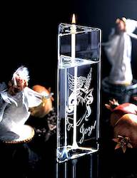 Crystal Glass Candles 1: Prism - Medium - (3 1/2" side width) (4 lengths available)