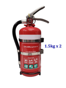Flame Fighter: 1.5 kg x 2 ABE DRY Powder Fire Extinguishers