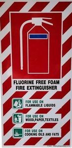 Flame Fighter: Foam Extinguisher Sign: Fluorine-Free
