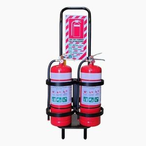 Flame Fighter: Portable Extinguisher Trolley for Dual extinguishers