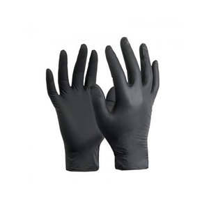 Gloves Glasses Hearing: High Five Industrial Black Nitrile gloves (100)