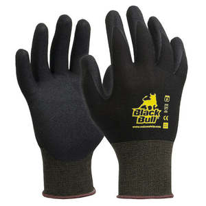 Gloves Glasses Hearing: Black Bull Sandy Nitrile Glove