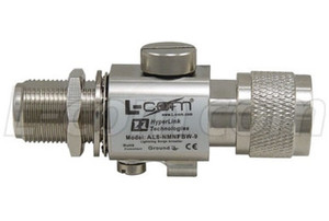 N-Male to N-Female Bulkhead 0-6 GHz 90V Lightning Protector