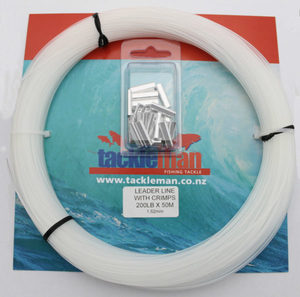 Products: TACKLEMAN LEADER LINE WITH CRIMPS 50m – Fish Biz NZ